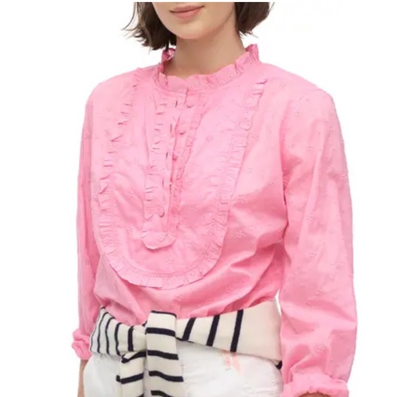 JCrew Embroidered Eyelet Long Sleeve Button-up Shirt - Picture 8 of 8